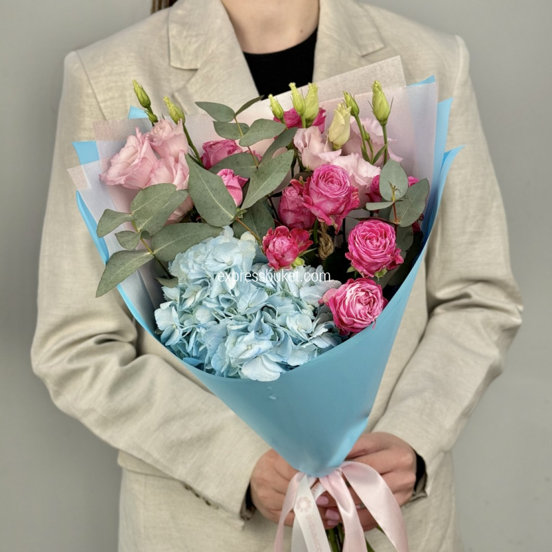 Розово-голубой микс